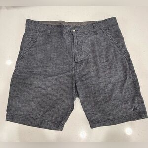 Prana Men's Charcoal Gray Flat Front Shorts